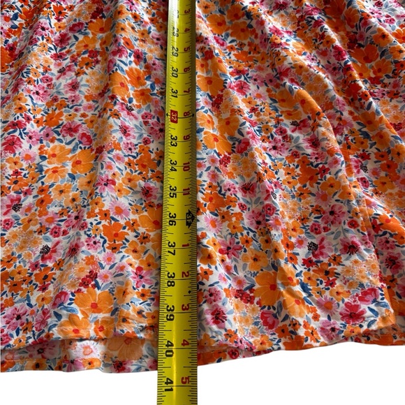 Old Navy Midi Maxi Dress Size M Fit Flare Pink Ditsy Floral Summer Babydoll NWT - Picture 8 of 15